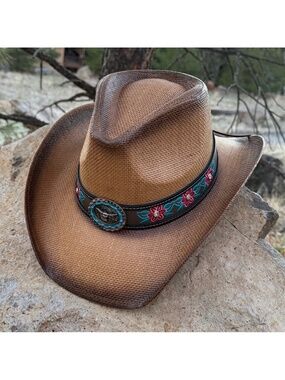 Western Cowboy Hat ⭐️ FESTIVAL "The Delilah" Embroidered Band Holds it's Shape